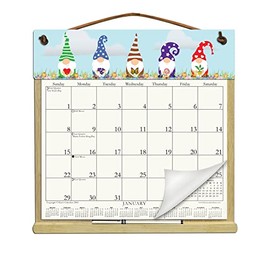 Wooden Refillable Gnomes Calendar Holder filled with a 2025 calendar and includes an order form page for 2026. We'll include the rest of 2024, too, in case you need it. - Gnomes