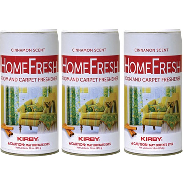 Kirby (PACK OF 3) Homefresh Carpet Powder Freshener/Room Deodorizer/Odor Remover. Scent - Cinnamon