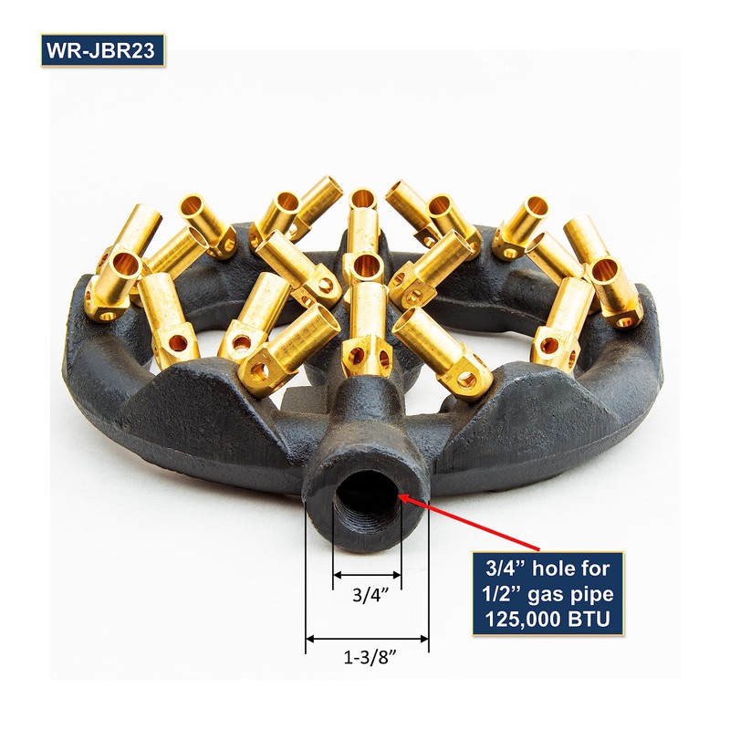 Chinese Wok Range 23 Tips Jet Burner, Copper Tips, Cast