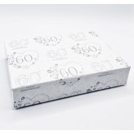 2 Sheets 60th Wedding Anniversary Wrapping Paper Elegant Floral Design Diamond Wedding Anniversary Giftwrap (PA)