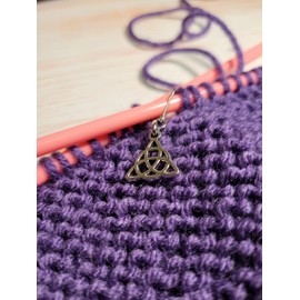 Set of 6 Celtic Stitch Markers - Removable Locking Progress Keepers for Knitting and Crocheting, Knitters, Crochet Earrings