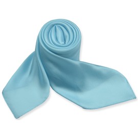 Corciova 27 35 Color Sólido Cuadrado Seda Como Cuello Cabeza Bufanda Manchas Cabello Envoltura, Blizzard azul, 35 x 35