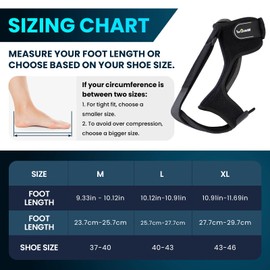 Welnove Plantar Fasciitis Night Splint, Foot stretcher for plantar fasciitis, Foot Brace for Plantar Fasciitis, Support Relief Foot Drop Achilles Tendonitis Day Night - Black, Medium Size