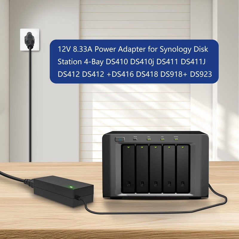12V 8.33A 4-Pin Power Adapter Charger for Synology Disk Station