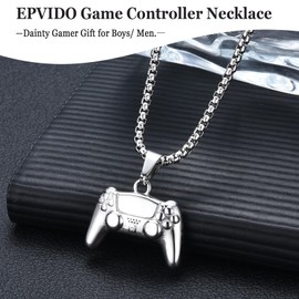EPVIDO Gamer Gifts for Teen Boy Game Controller Necklace for Boy Men Birthday Christmas Graduation Stuff Gaming Jewelry