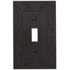 Amerelle 43TVB English Garden Wallplate, 1 Toggle, Cast Metal, Aged