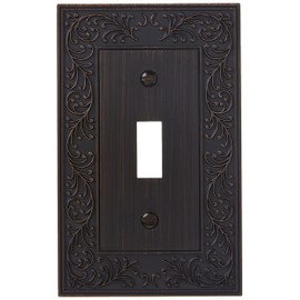 Amerelle 43TVB English Garden Wallplate, 1 Toggle, Cast Metal, Aged Bronze, 1-Pack