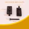 Pack of 100 WPC Clips, 5.5 mm Patio Clips, Plastic,