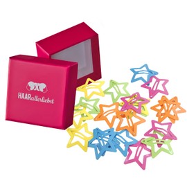 Haarallerliebst® Hair Clips Baby Girl Hair Clips Stars (3 cm) Small, Colourful Mini Baby Hair Clips, Children's Jewellery Hair Clip, Glitter Hair Accessories, Children, Women, Pack of 20