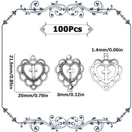 SUNNYCLUE 1 Box Cross Charms Collections Easter Holiday Charm Metal Alloy Cross Charm Pendants Cross Connector Charms Small Cross Linking Connectors Charm for Jewelry Making Charms, Alloy, No Gemstone