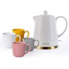 1.26 Quarts Ceramic Electric Kettle with Infuser & Cups Kit,