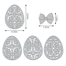 Metal Easter Eggs Cutting Dies, Egg Frame Bows Easter Dies Cuts for Card Making Templates Embossing Mould DIY Stencils Scrapbooking Craft Album Paper Card Decor