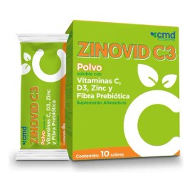 Zinovid C3 Polvo, 10 Sobresc Cmd Sabor NaranjaMandarina                                                                                               