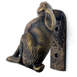 Cast Iron Rabbit Door Knocker, Antique Finish Heavy Duty Metal Knockers for Garden Wooden House Farmhouse, Home Décor Accessories Classic Vintage Design