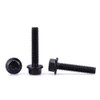1/4-20 x 1 Black Flanged Hex Head Bolts Screws, 304