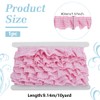 PH PandaHall 9 m Gingham Ruffle Trim Pink Pleated Tape