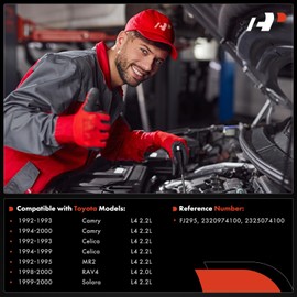 A-Premium Set of 4 Fuel Injectors Compatible with Toyota Camry 1992-2000, RAV4 1998-2000, Solara 1999-2000, Celica 1992-1999, MR2 1992-1995, 2.0L 2.2L, Replace# 2325074100, 2320974100