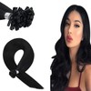 YoungSee Black Hair Extensions U Tip Human Hair 22inch Keratin Fusion Hair Extensions Human Hair Jet Black U Tip Pre Bonded Remy Human Hair Keratin Hair Extensions 50strands 50g