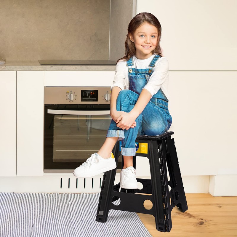 Korpai 18" Folding Step Stool for Adults and Kids Holds