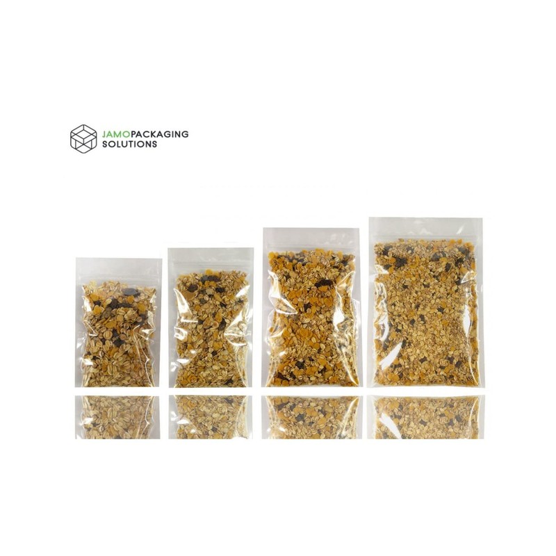 Jamo Solutions Transparent Flat Pouch with Zip Lock - Resealable