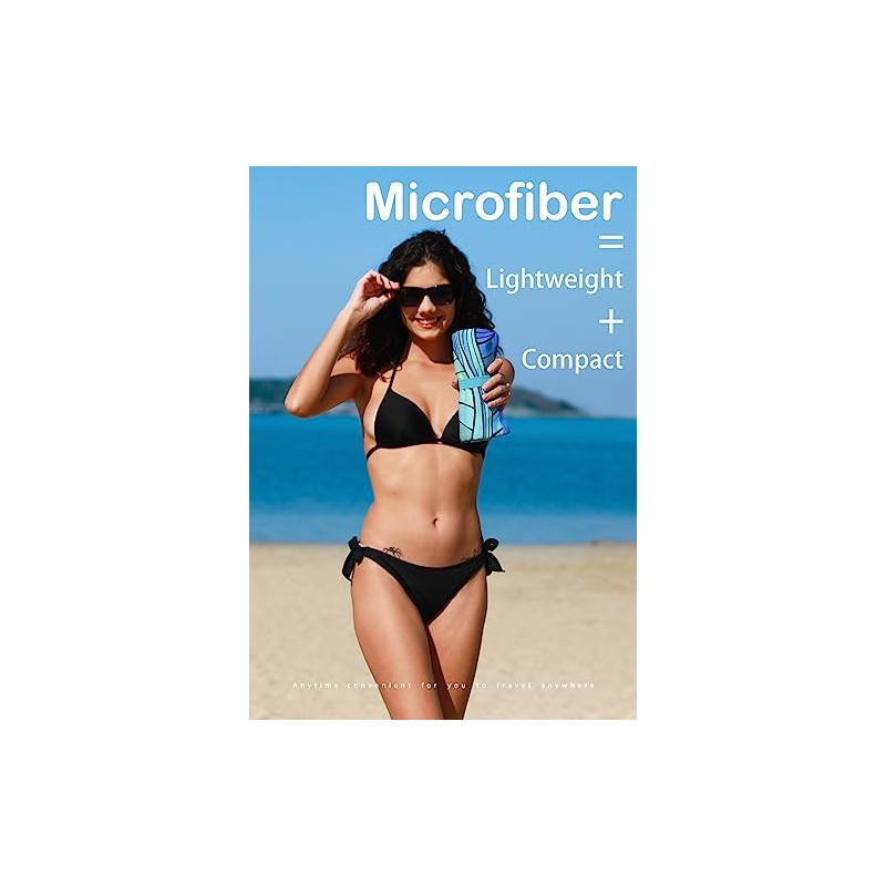 Widdonen Compact Microfiber Beach Towel - Quick Dry Sand Free