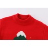 Peacolate 4-10 Years Little Big Girls' Embroidered Sweater Knit Pullover(Red-Green,9-10Years)