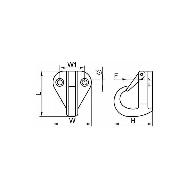 ARBO-INOX Fender Hook Fender Stainless Steel A4 14 mm