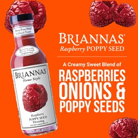 BRIANNAS - Home Style Raspberry Poppy Seed Dressing – Fine Salad Dressing made with Premium Ingredients - Gluten Free, Kosher, & Vegan Dressing - 12 oz. Bottle
