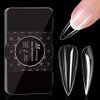50pcs/box Transparent Seamless Fake Nail Soft Full Cover Trapezoidal Oval
