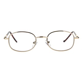 SA106 Mens Classic Metal Rim Rectangular Bifocal Reading Eye Glasses Gold 1.5