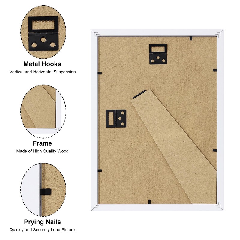 smiry Picture Frame 8x10, Display Pictures 5x7 with Mat or