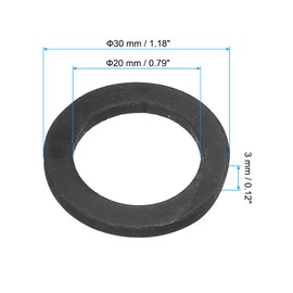 PATIKIL M20 Rubber Flat Washer, 100 Pack 20mm ID 30mm OD 3mm Thick Sealing Spacer Gasket Ring for Faucet Pipe Water Hose Fastener Bolt, Black
