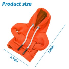 AUCELI Car Gear Shift Hoodie, 2PCS Funny Shirt Sweater Vehicle Shifter Stick Protector, Automotive Interior Gearshift Cover Decoration Accessories, Universal for SUV, Sedan, Truck (Orange)