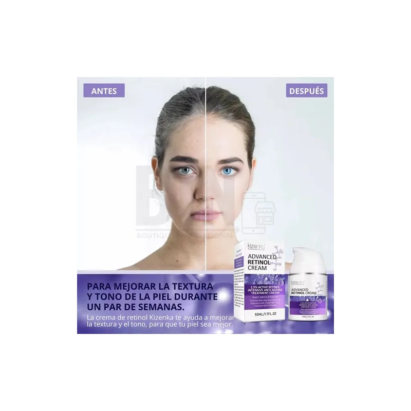 Crema Facial Reafirmante Retinol 2.5%+ Aloe Vera Antiarrugas