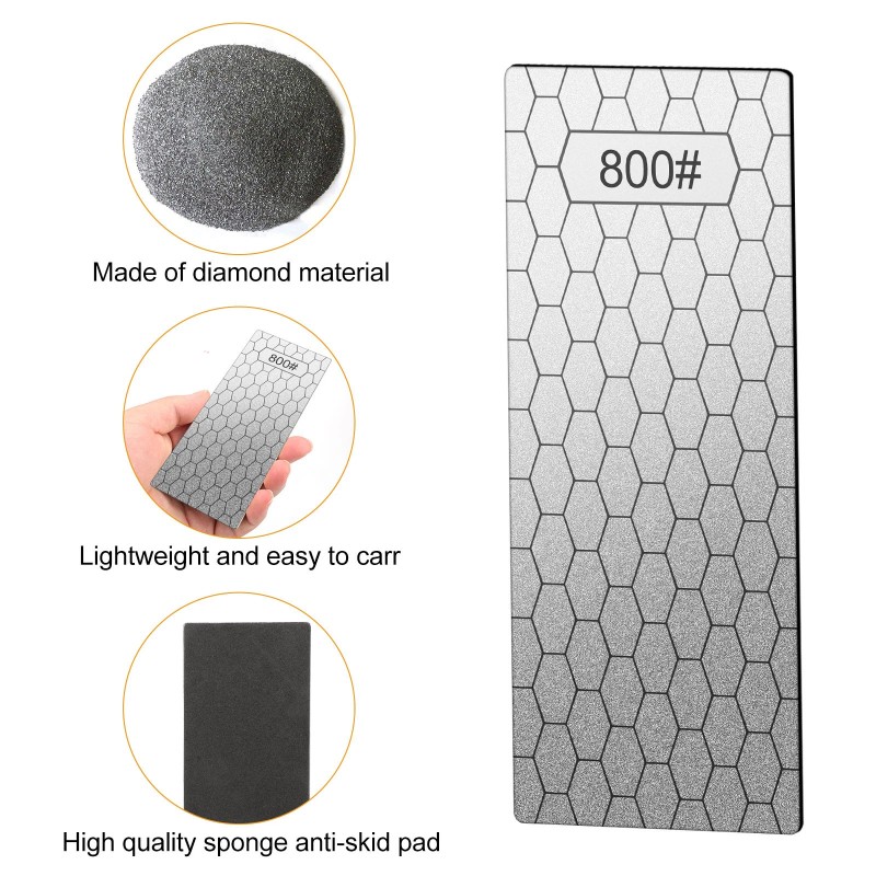 iBrookAuction 5Pcs Diamond Sharpening Stone Set Honeycomb Surface Whetstone 200-1200