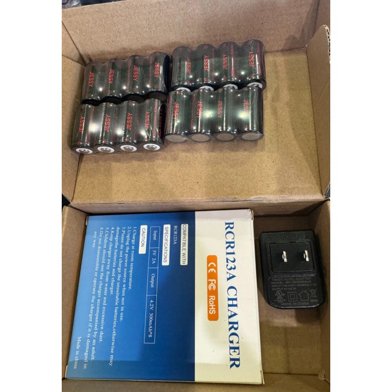 JESSY 16 Pack CR123A Lithium Batteries, 3.7V Rechargeable Batteries for