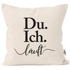 MoonWorks® Cushion Cover with German Text "Ich Du Laufen" (German