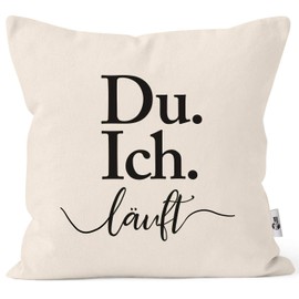 MoonWorks® Cushion Cover with German Text "Ich Du Laufen" (German Language) Love Gift for Partner Nature One Size