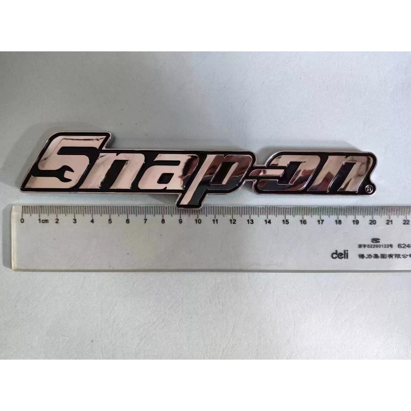 SNAP-ON TOOL BOX LOGO EMBLEM Chrome Silver Badge Decal 8"
