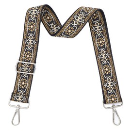 LEMEDE Purse Strap Adjustable Replacement Crossbody Bag Strap Retro Jacquard Embroidery Shoulder Straps for Canvas Bag