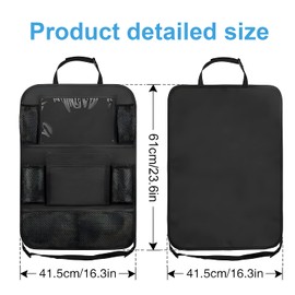 AiQInu Car Seat Back Protector and Organiser, Waterproof and Easy Care Oxford Cloth Car Seat Organiser, Back Seat Organiser with Lots of Storage Space, Children (Pack of 2)