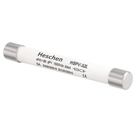 Heschen Solar DC1500V PV Fuse Photovoltaic Fuses GPV Type Fuse Connection HSPV-32L 10x85mm 5A 1500VDC I1 50ka for Solar PV System Protection Pack of 5