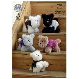 King Cole 9056 Knitting Pattern Westies Dog in Tinsel Chunky ... by King Cole