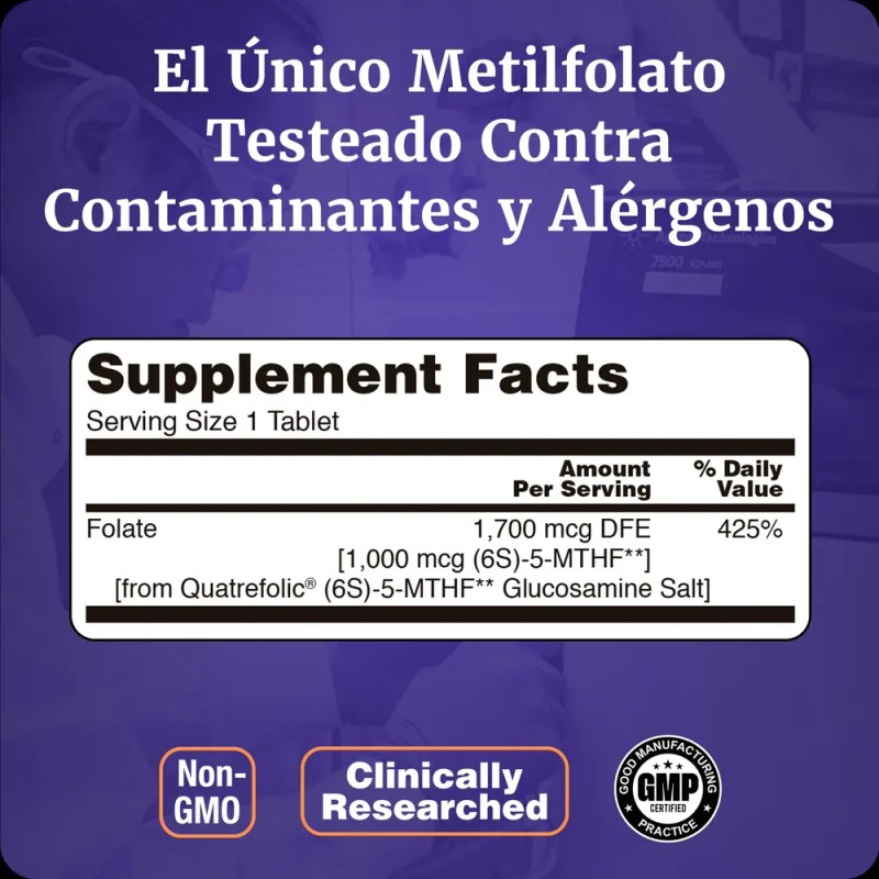 Metilfolato Activo | Alta Absorción | 90 Tabletas