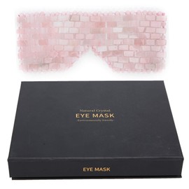 Jadestone Eye Relax Mask, Face Massager, Natural Sleep Care Tool, Hot or Cold Therapy to Reduce Dark Circles (Rose Quartz)