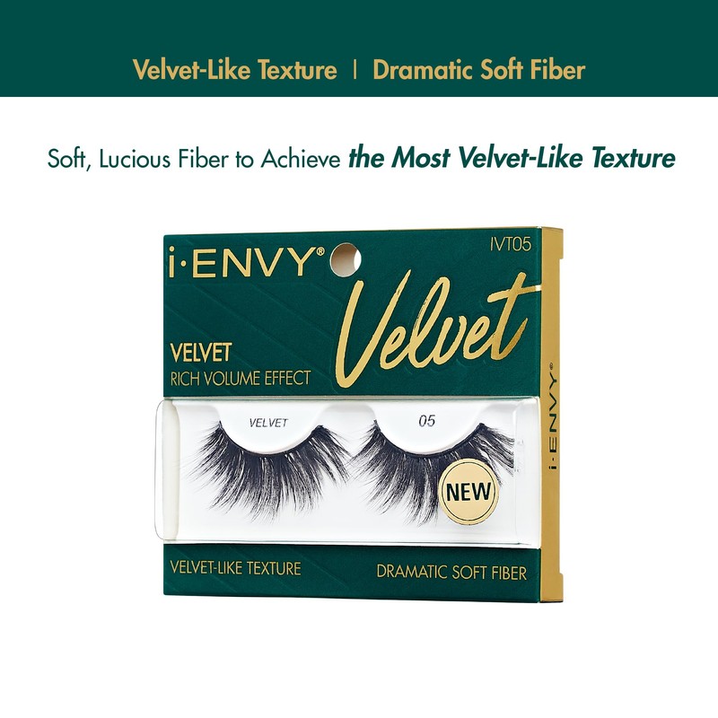 i-ENVY False Lashes, Velvet Soft Dramatic Fluffy Wispy Volume Eyelashes,