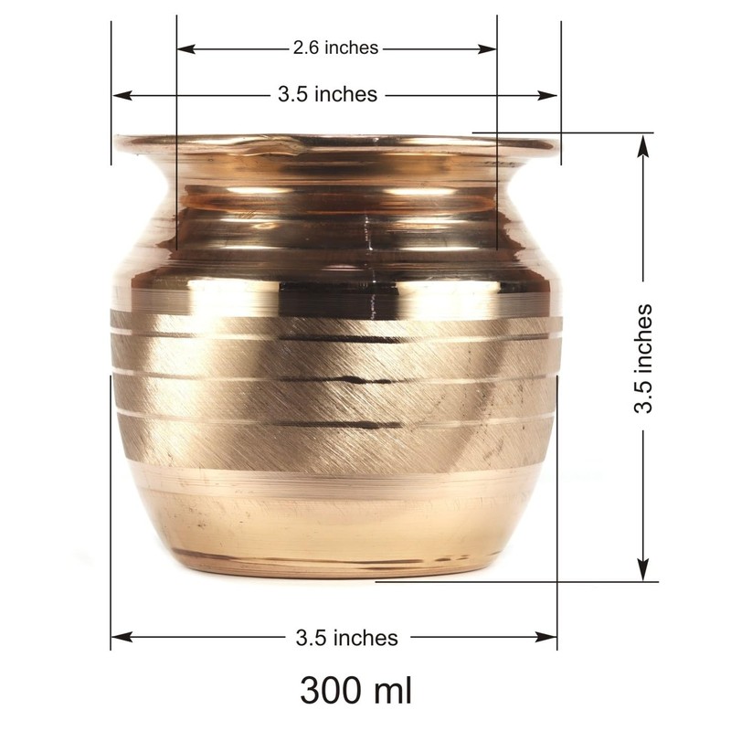 ASHIRWAD Pure Copper Kalash Lota for Pooja Prayer Kalash Arti