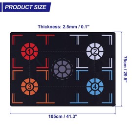 PATIKIL Basketball Training Mat 2.5mm Rubber Basketball Footstep Pad Non-Slip Training System with Point Reminder Training Pace Ball Control Player Foot Grip Mat for Amateur (105x75cm)