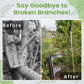 Kalinar Adjustable Aluminum Tree Support Pole with Tree Crutch – Prevents Fruit Tree Branch Breakage – Holds Up to 100 lbs – Adjusts to 16”-74” for Leaning Trees (1-Pack)