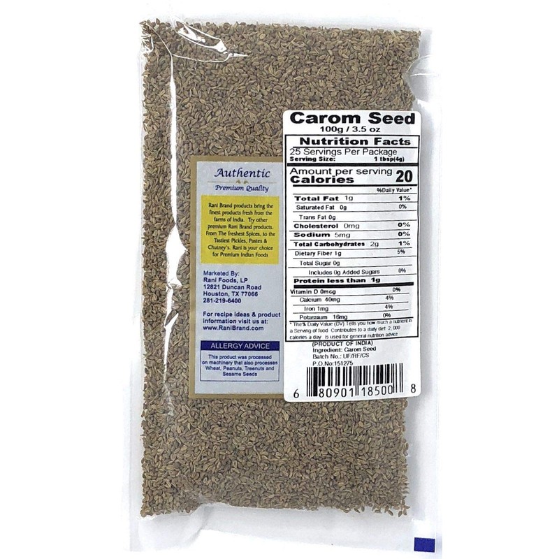 Rani Ajwain Seeds (Carom Bishops Weed) Spice Whole 3.5oz (100g)